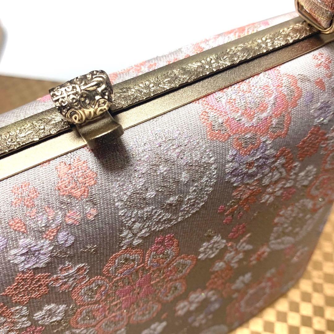 happyhappy8◆231◆和装用バッグと草履のセット（ピンク・金色）