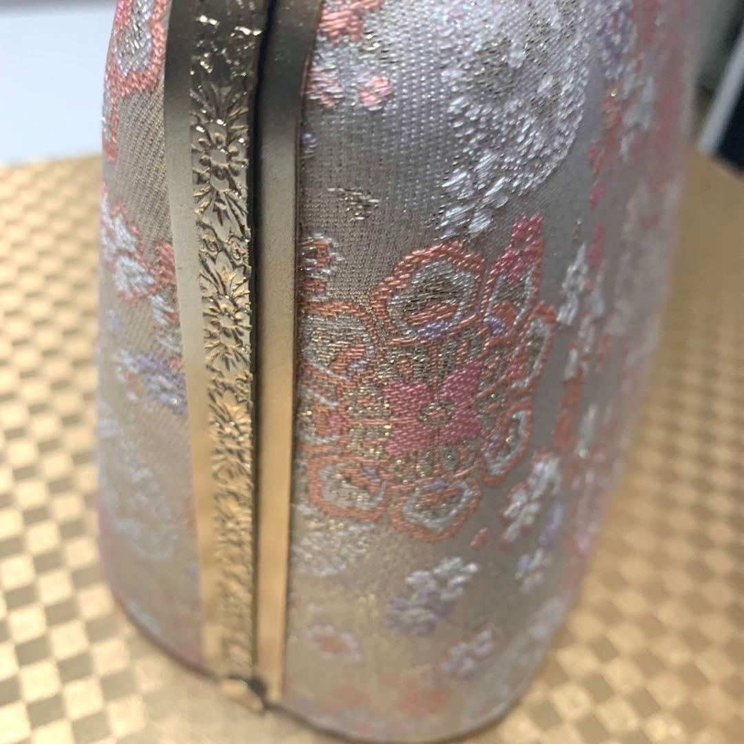 happyhappy8◆231◆和装用バッグと草履のセット（ピンク・金色）