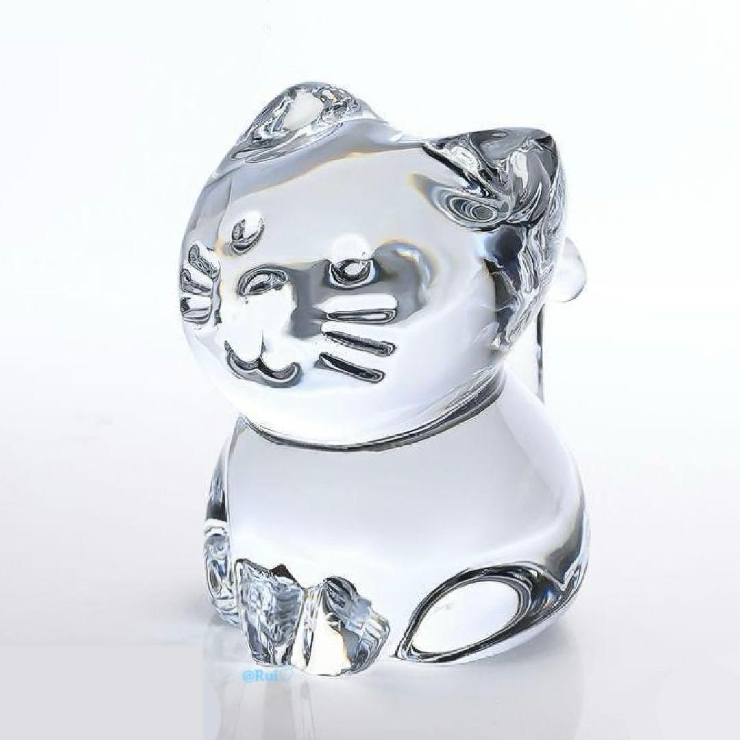 新品 美品 希少 バカラ クリスタルガラス ミニマルズ キャット