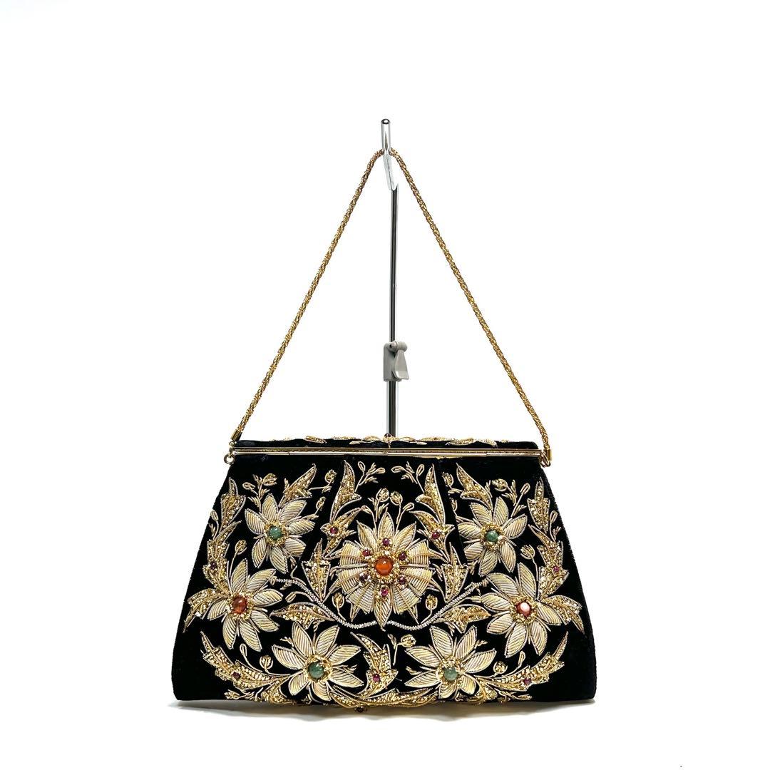 【美品】LUMY はしもと ルミー/ハンドバッグ ビーズバッグ パーティーバッグ