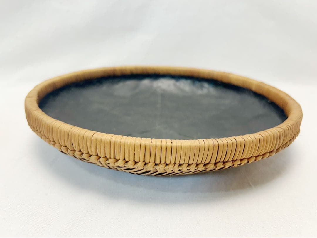 ほぼ未使用 茶道具 丸浅形 サイロ 炭斗 一双 竹網代 宗全好