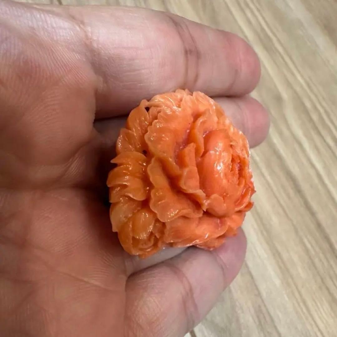 本珊瑚　珊瑚　ルース　アンティーク　大正ロマン　帯留　着物　13.9g