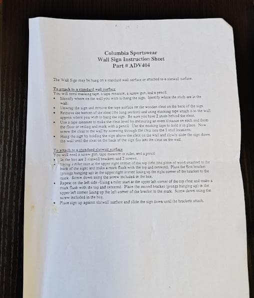 Columbia Sportswear コロンビア 木製看板 「激レア」 Columbia