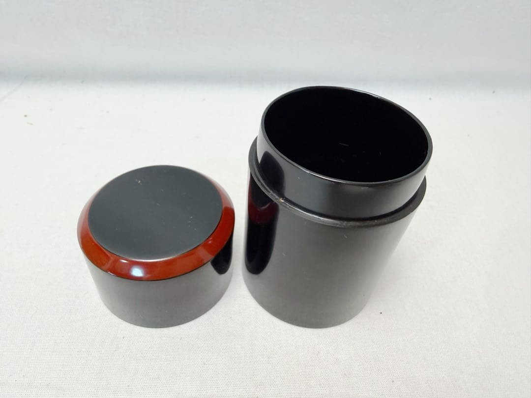 茶道具 塗師 表完造 手持ち 溜塗 莨盆 花押付 火入 灰吹 煙草入