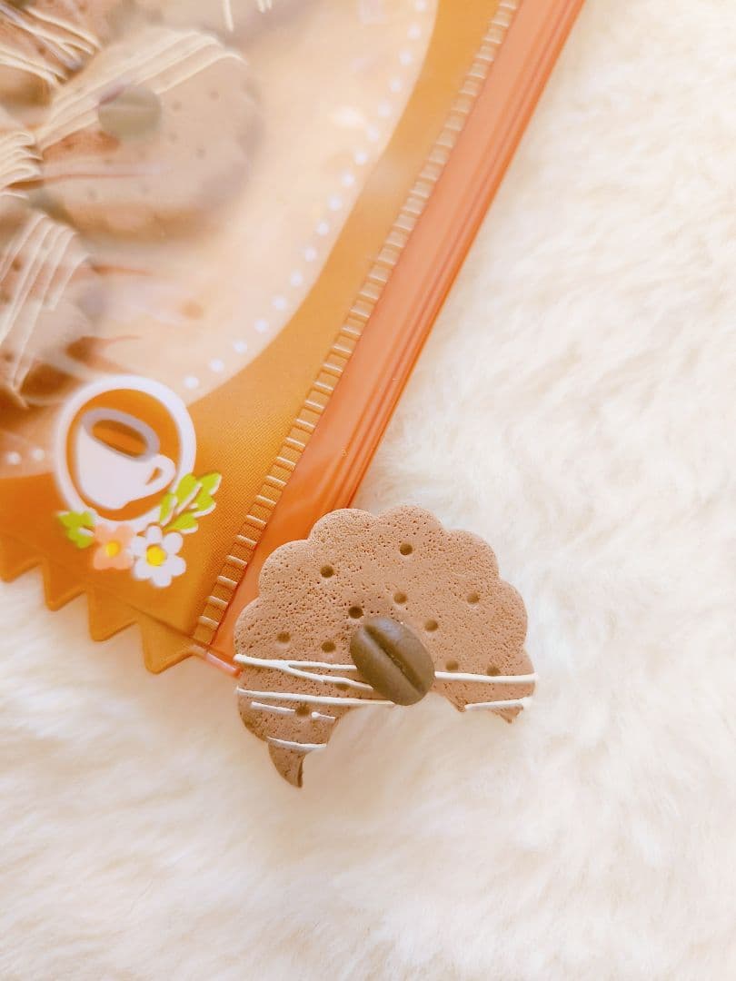 カスタムビスケット　コーヒー　フェイクスイーツ　樹脂粘土　スライダーケース