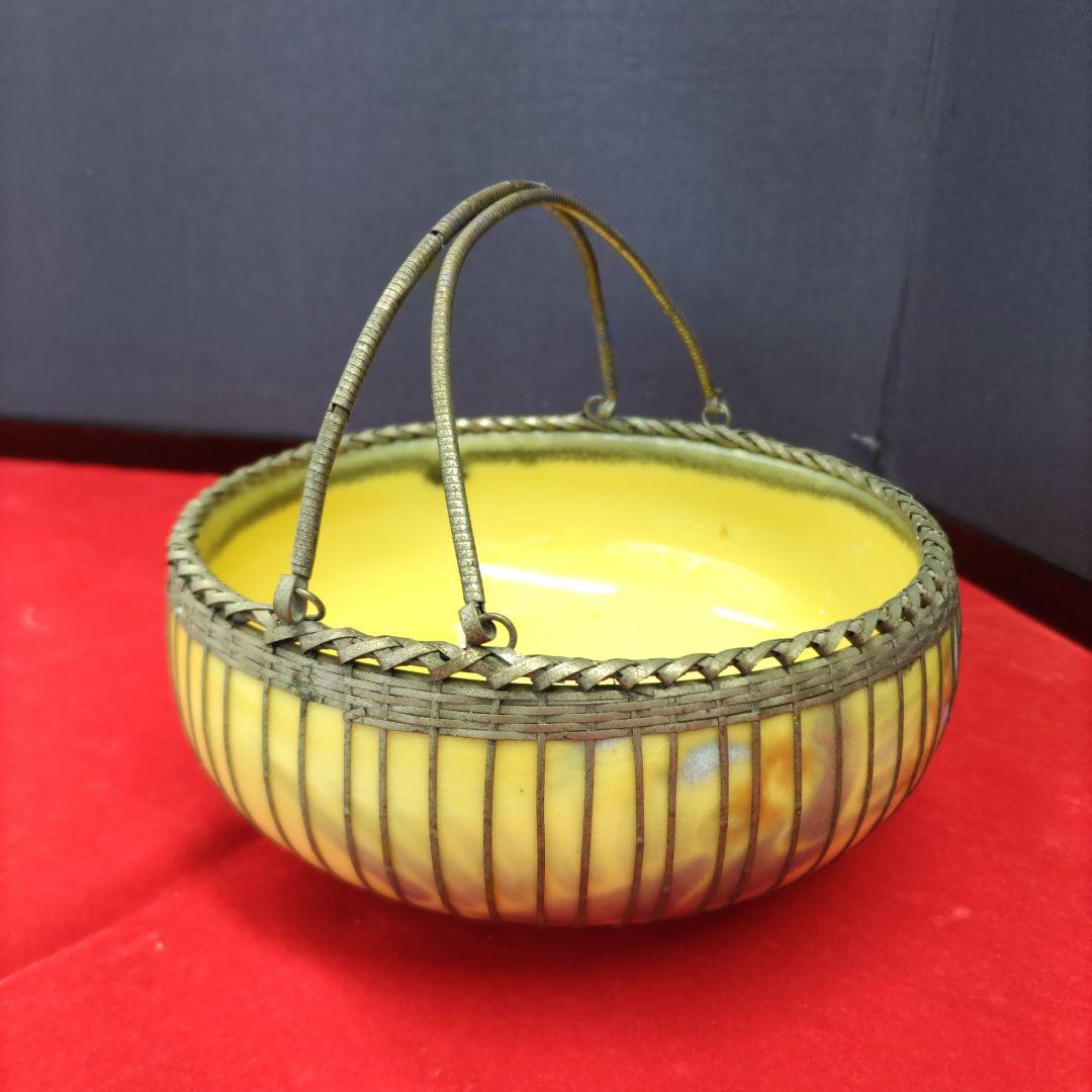 レトロ　手付き菓子鉢　D569