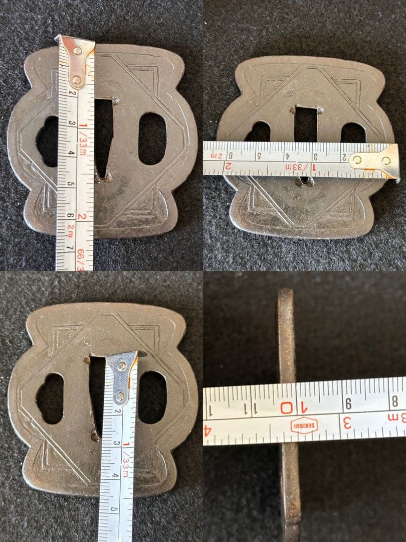 古美術　鉄地刀鍔　古刀剣装具　　時代物　25CB
