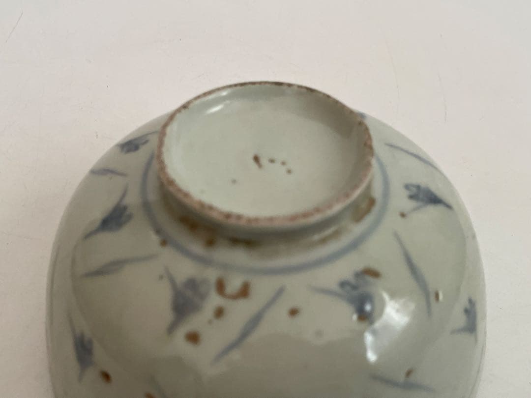 骨董　アンティーク　金継ぎ用　古伊万里　染付　　蜂　虫　模様　碗