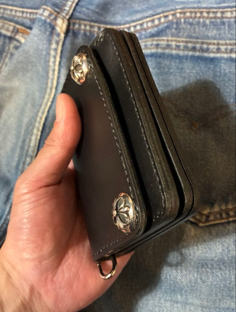 ショート　トラッカーウォレット　シルバー925 クロスボール　ブルガロ　※即納品