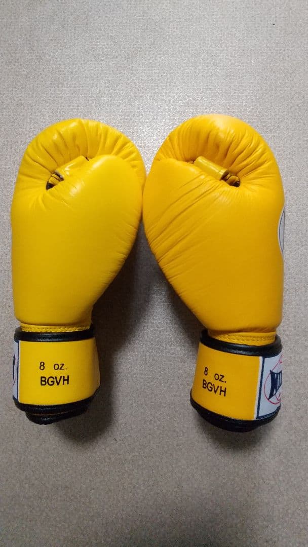 本革製WINDYボクシンググローブ 8oz 黄色 キックボクシング-超特価