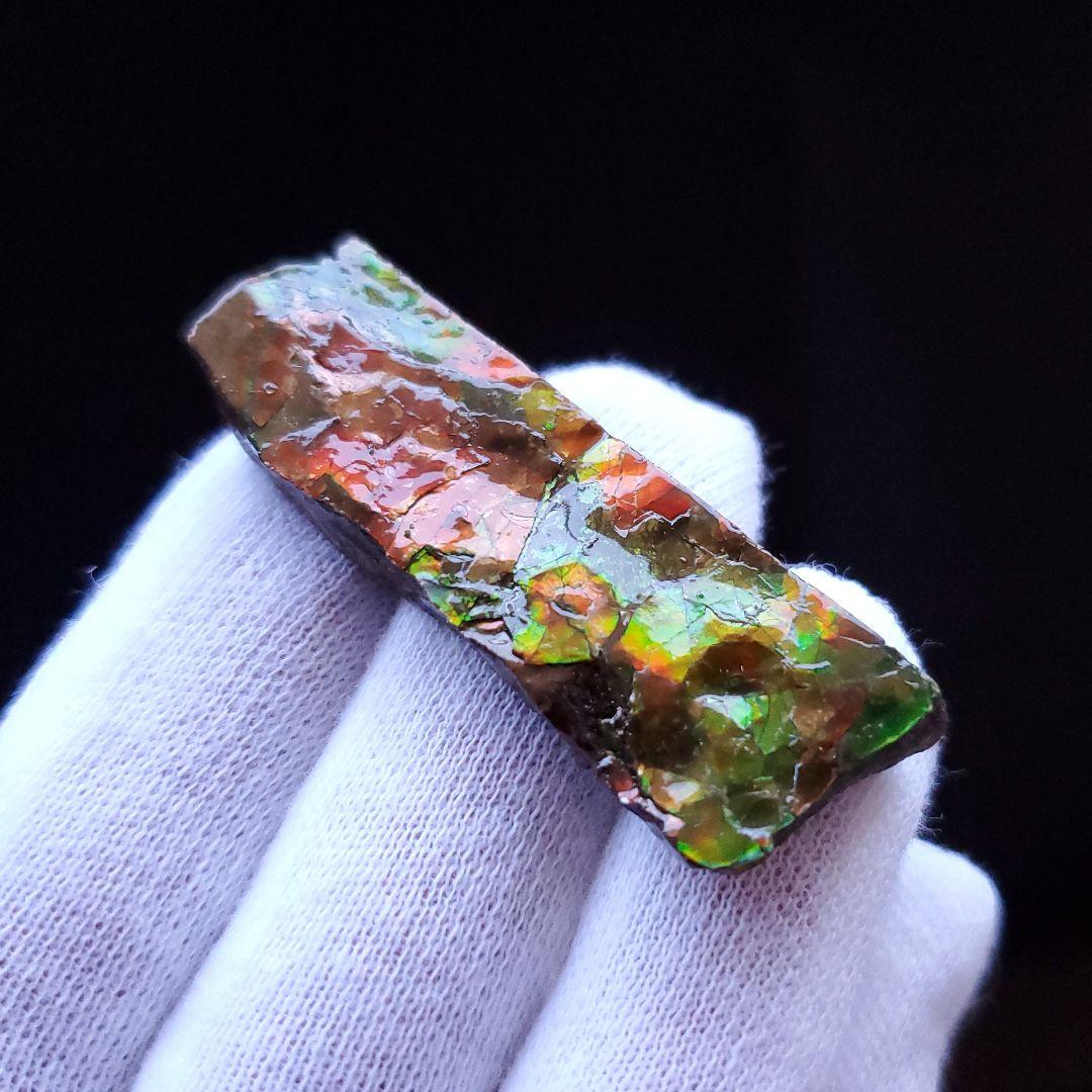 遊色 アンモライト 化石 本物 カナダ産 45.94mm anr8