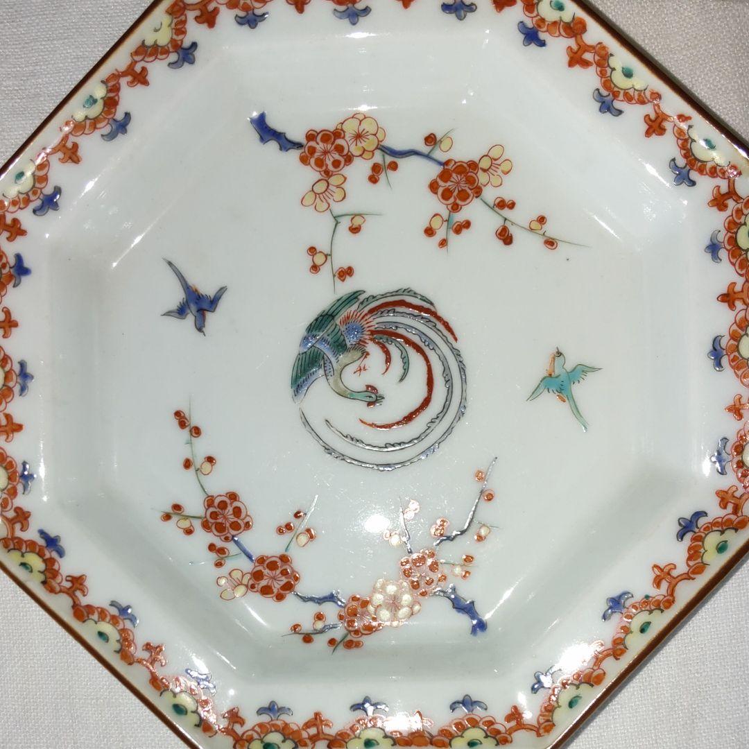 人間国宝十二代柿右衛門‐花鳥文八角皿 22791 人間国宝