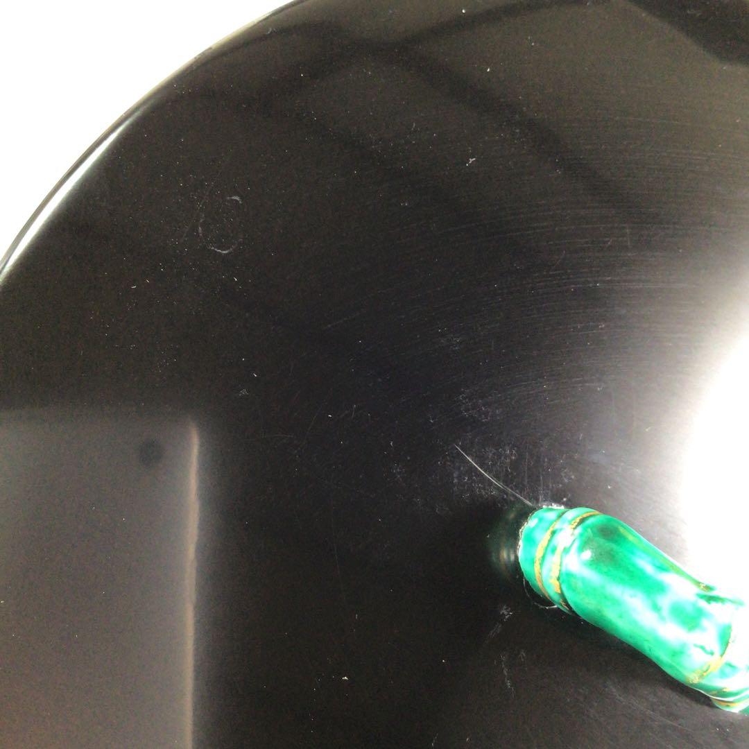 Ｐ９４８　水指　『平安　高野昭阿弥造』『黄交趾』『金彩竹之図』　共箱　茶道具