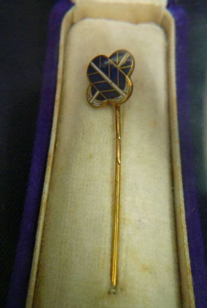 戦前 大正時代 金9 淺野圖書館開館記念 ハットピン ネクタイピン