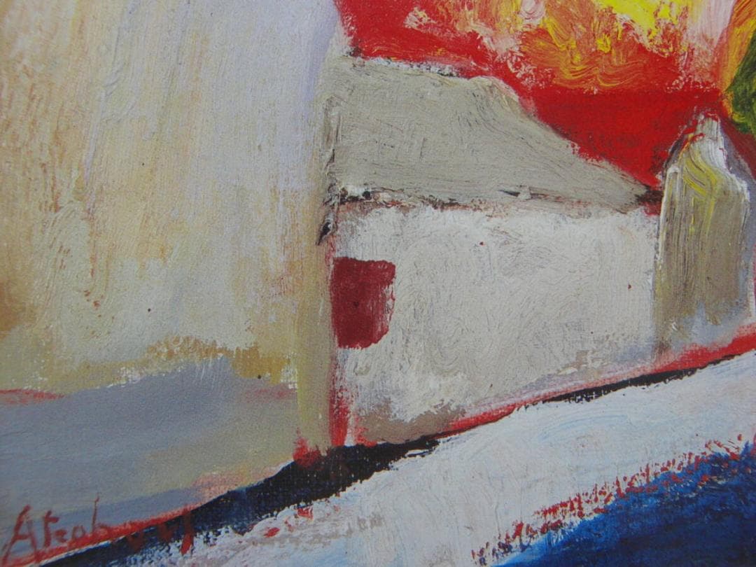 赤堀 尚「真夏のモレ郊外」、人気作品、希少画集・額装画、新品国産額にて額装付