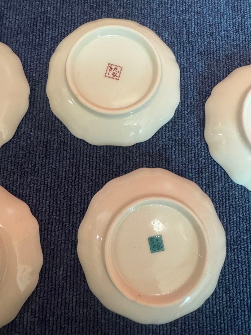 2037 九谷焼 歴代画 皿 5客 未使用