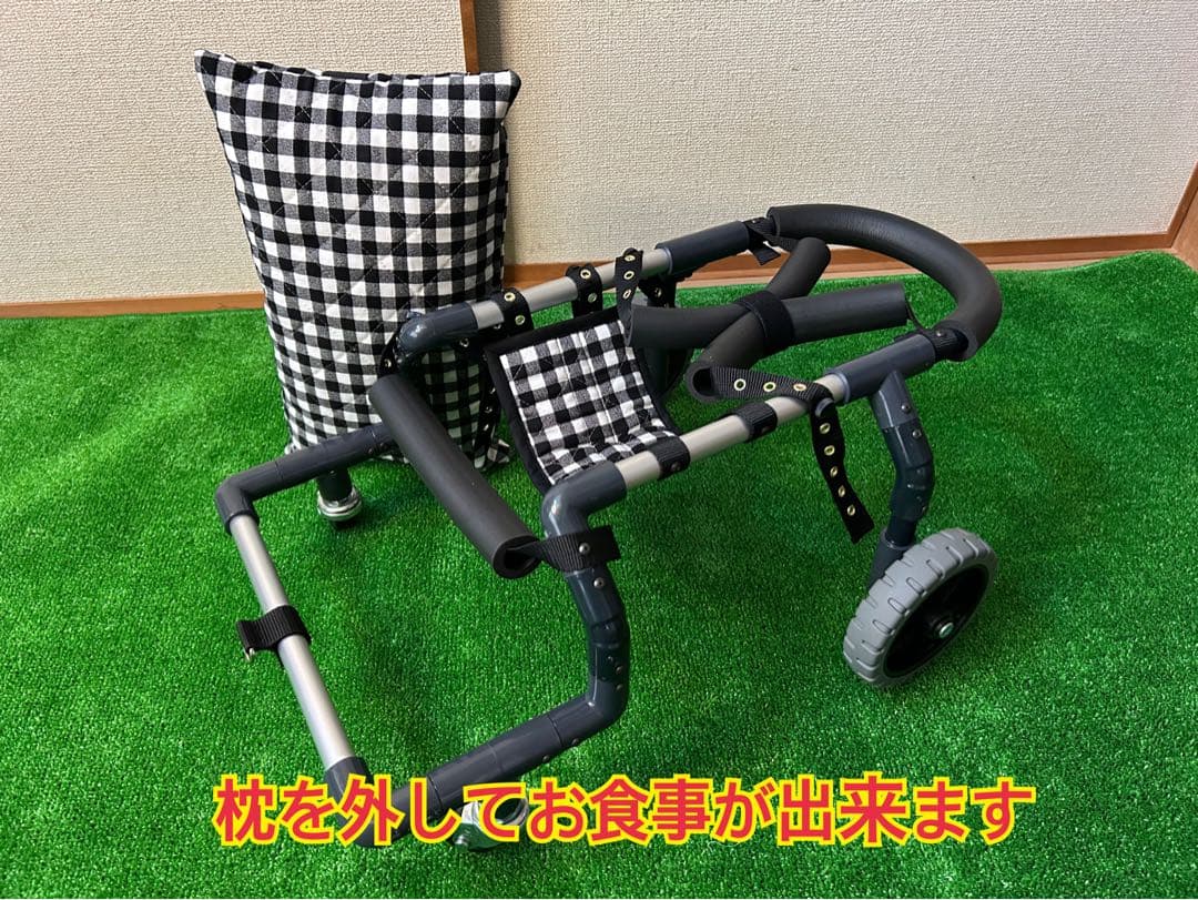 小型犬4輪歩行器犬用車椅子介護用顎のせ枕付き