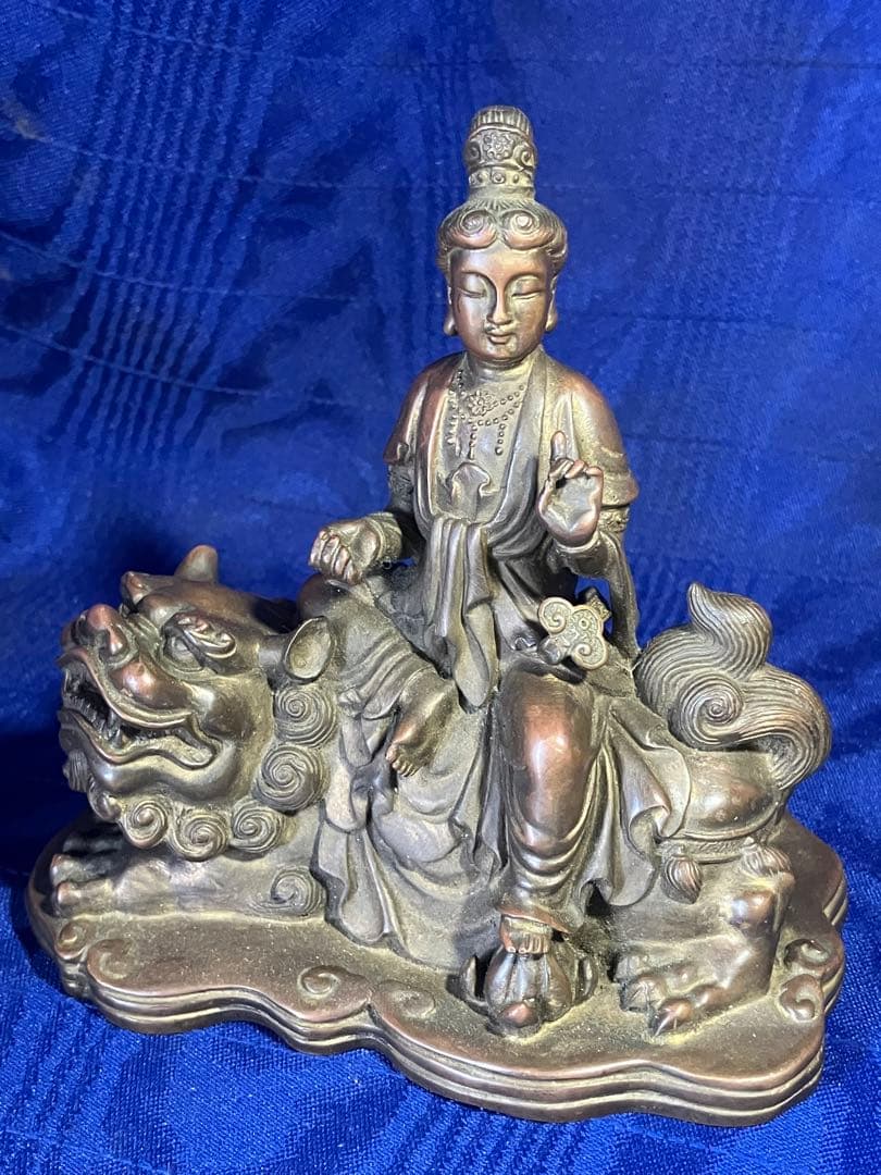 観音様　獅子　銅　真鍮　観音菩薩　仏像