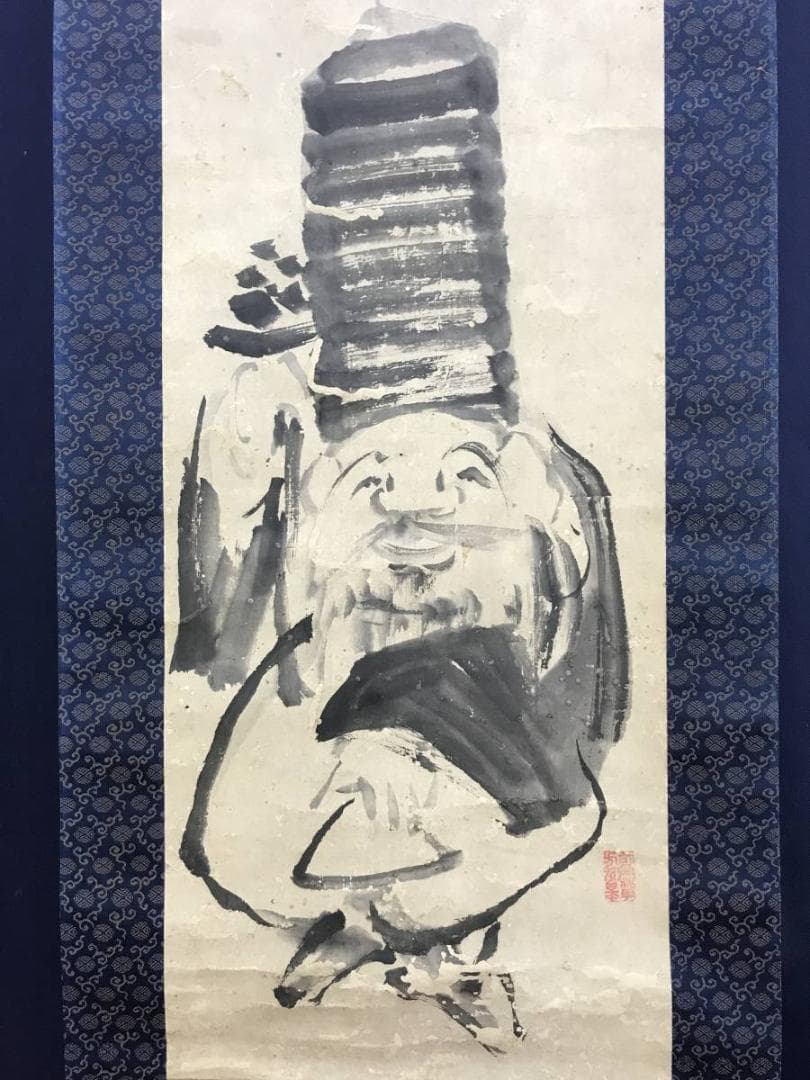 模写】池大雅/寿老人図/人物図/掛軸/名家伝来/AD-678