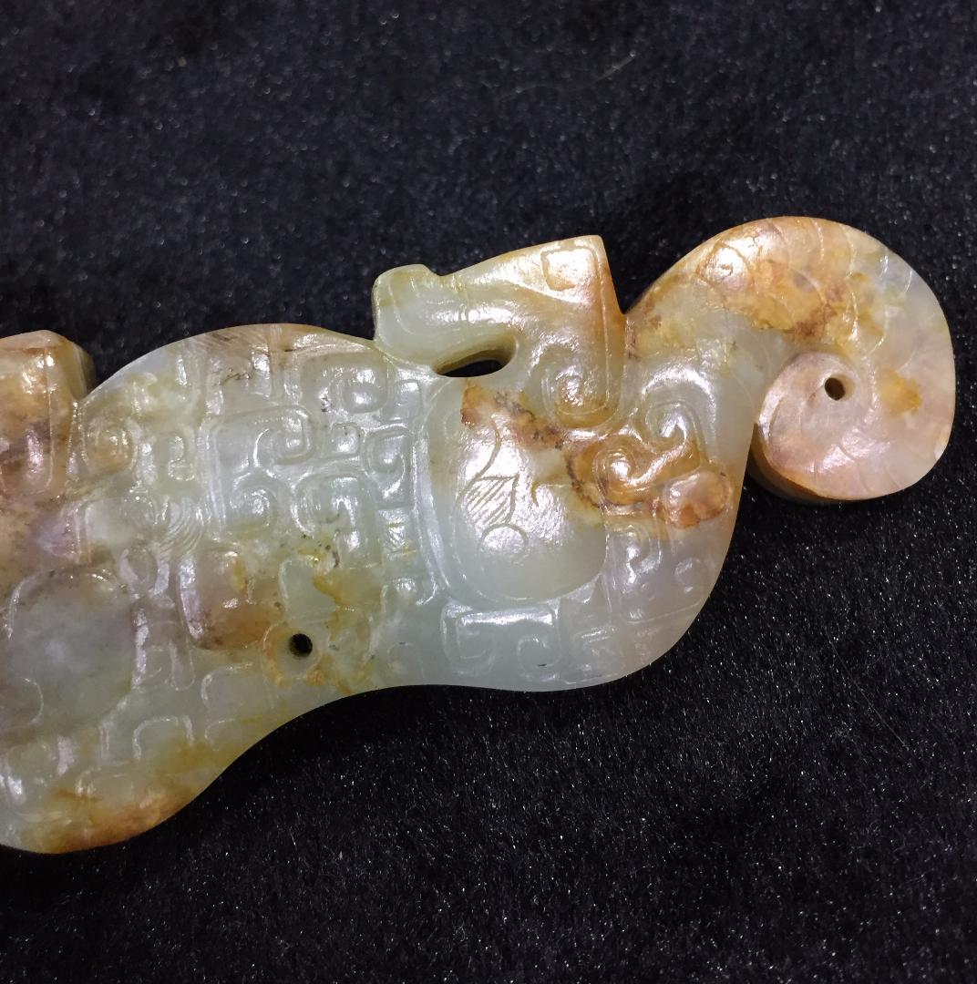 漢代 螭竜紋玉勒佩 古玉老玉和田玉装身具 中国美術ペンダント骨董收藏
