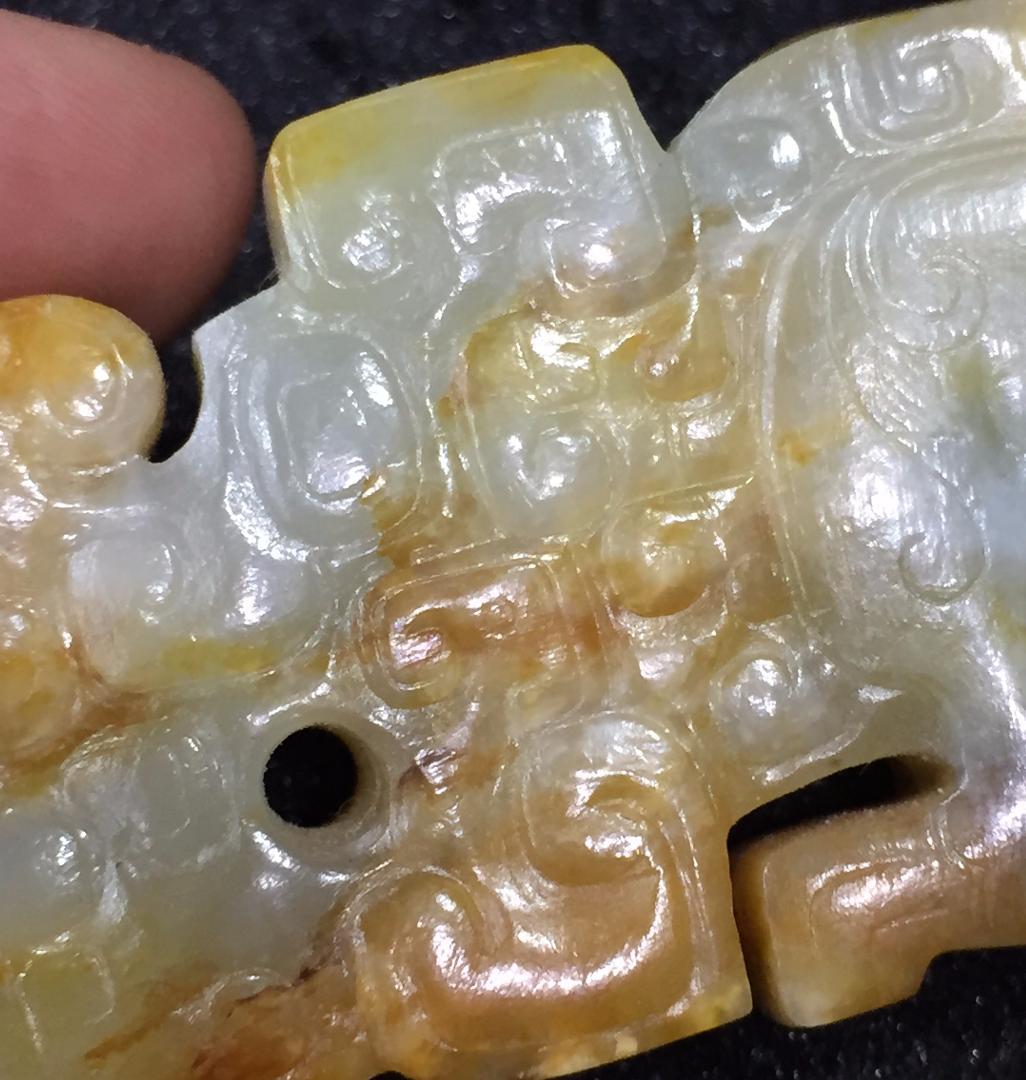 漢代 螭竜紋玉勒佩 古玉老玉和田玉装身具 中国美術ペンダント骨董收藏