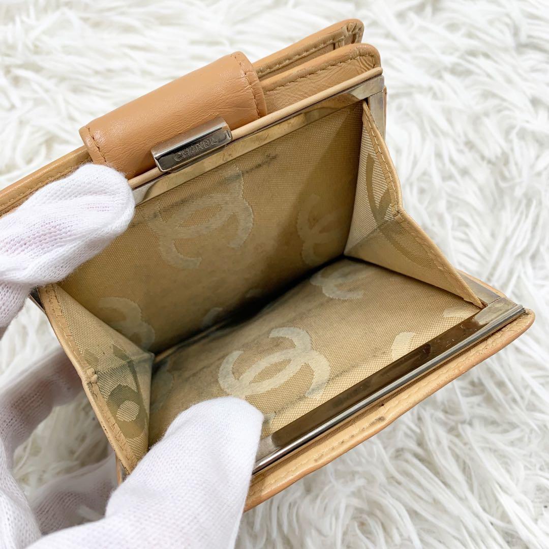 【✨極美品 ✨】 シャネル 二つ折り財布 カンボンライン マトラッセ ベージュ