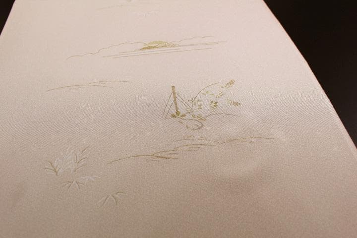 新品 送料込 正絹 手描き 京友禅 附け下げ サーモンピンク系 反物 新品