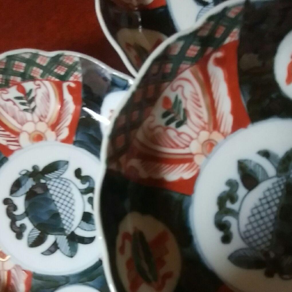 125 伊万里焼 色絵 膾皿 5客