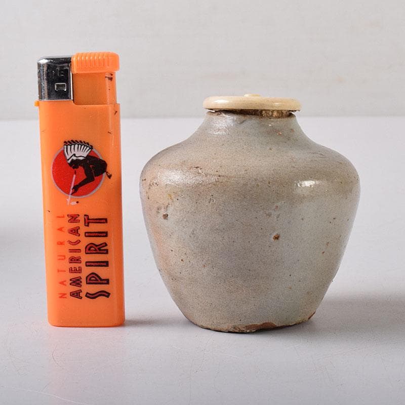 いいもの　朝鮮美術　李朝　白磁　茶器　茶入　時代箱　V　7756