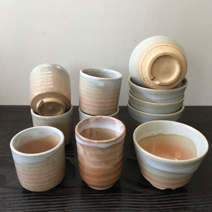 萩焼　急須　湯呑み　14点セット