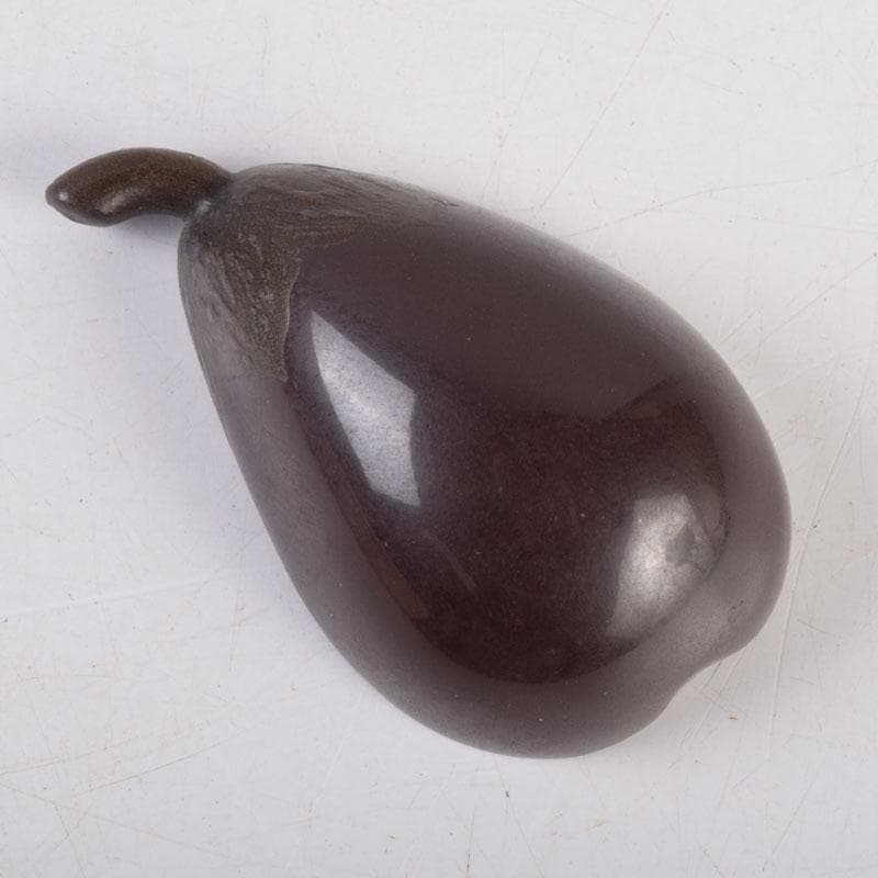 茶道具　漆塗　内銀溜　茄子形　香合　時代箱　V　8547