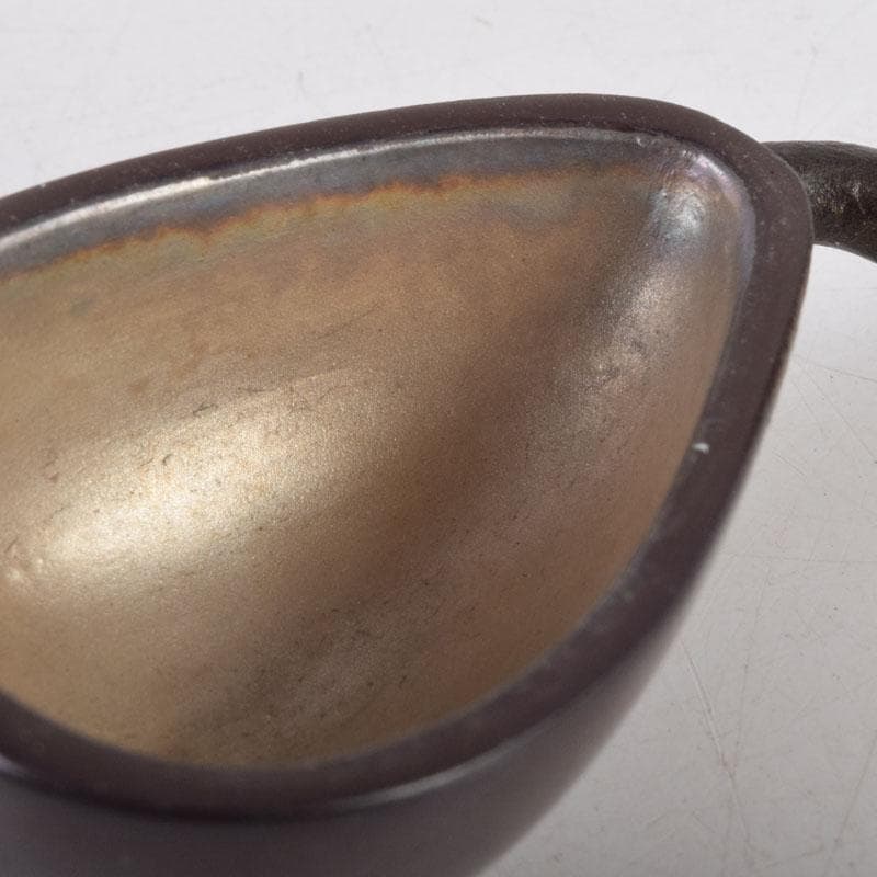 茶道具　漆塗　内銀溜　茄子形　香合　時代箱　V　8547