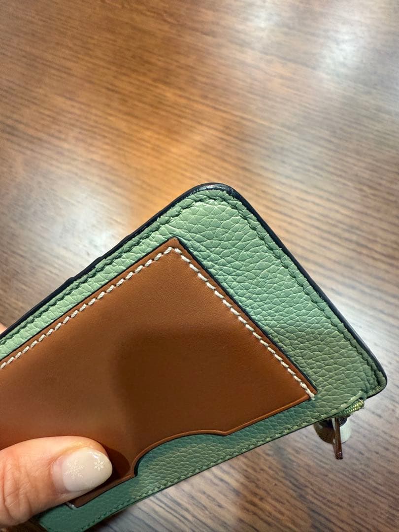 ロエベLOEWE 三つ折り財布＆カードホルダーセット　ローズマリータン