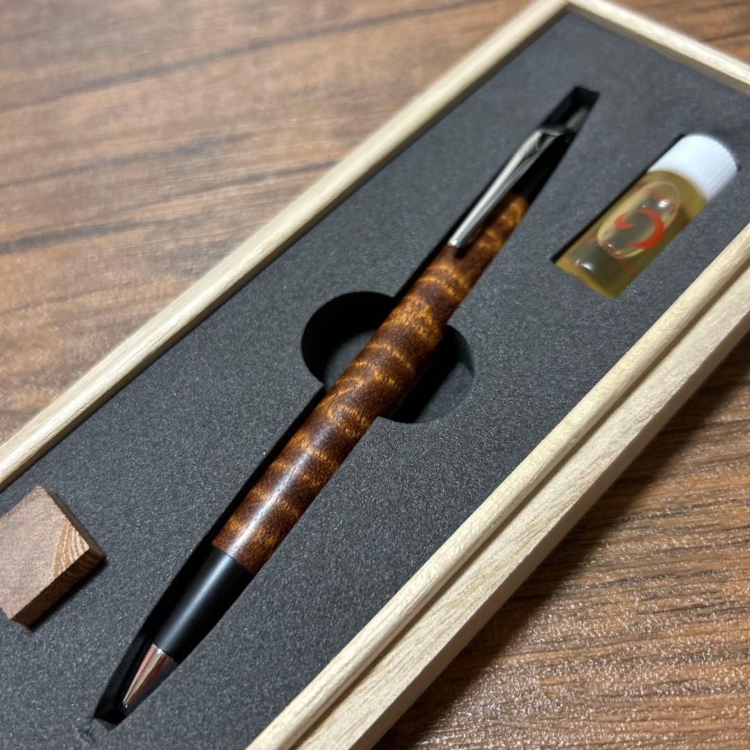 野原工芸 サペリ杢 縮杢 木軸ペン シャーペン シルバークリップ - メルカリ