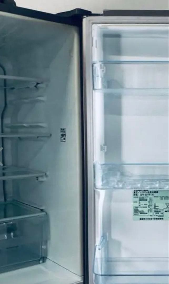 【最終】TOSHIBA 6ドア冷蔵庫　501L•フレンチドアレディッシュゴールド