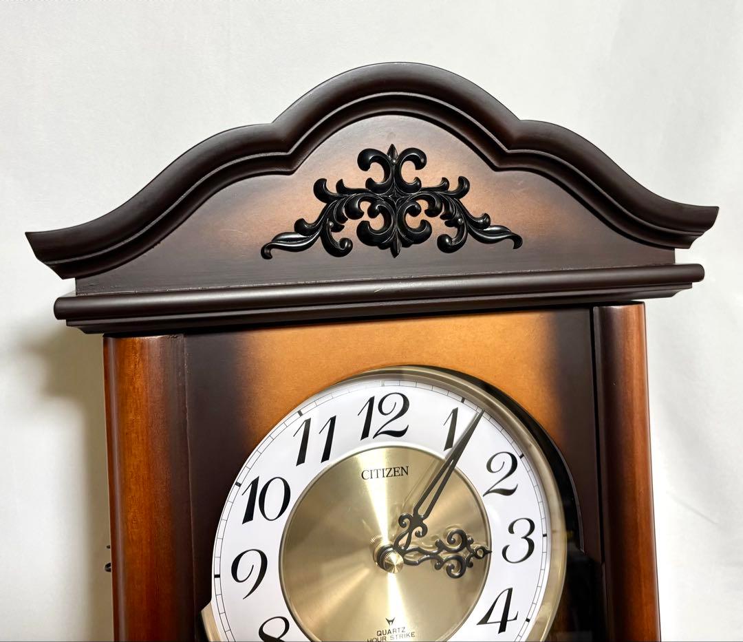 【動作品】CITIZEN 柱時計 4MJ741 HOUR STRIKE クオーツ