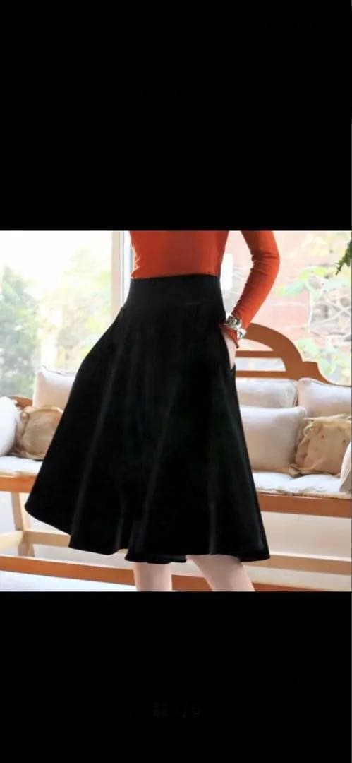 フォクシーDAISY LIN ブラックベロアスカート❣️４２サイズ定価６８２００円