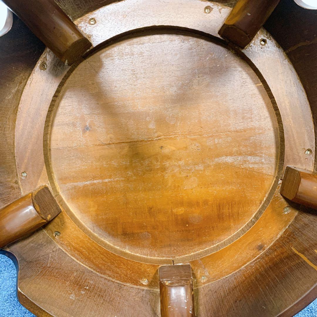 稀少品】唐木家具 彫刻円形テーブル 猫脚センターテーブル 李朝家具