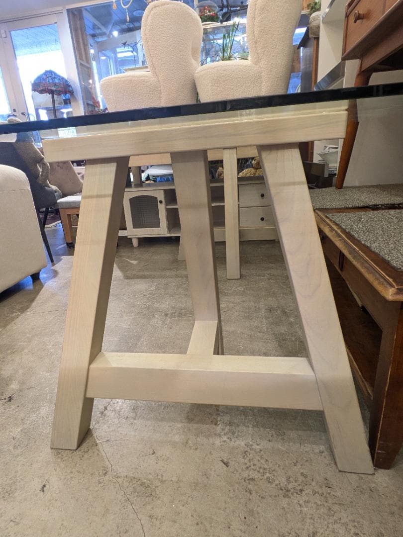 35% フランフラン エファ ガラス 天板テーブル 上品 ダイニングテーブル