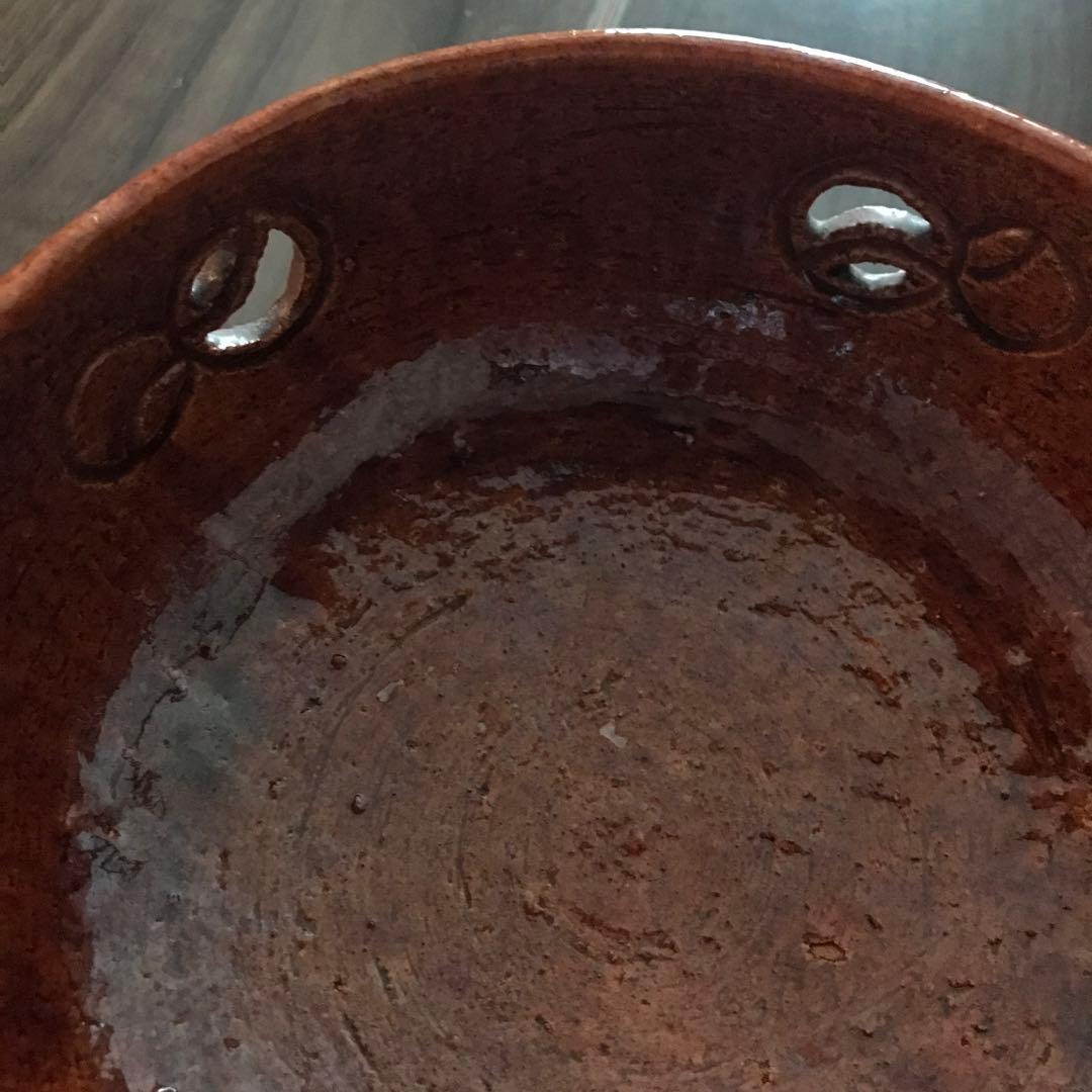 九代大樋長左衛門 飴釉 つぼつぼ透かし菓子鉢 - メルカリ