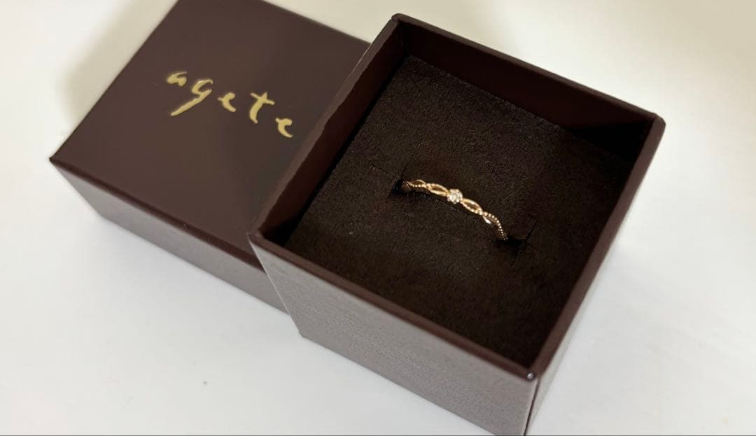 ○すず NOJESS K10 1粒ダイヤモンド ピンキーリング○