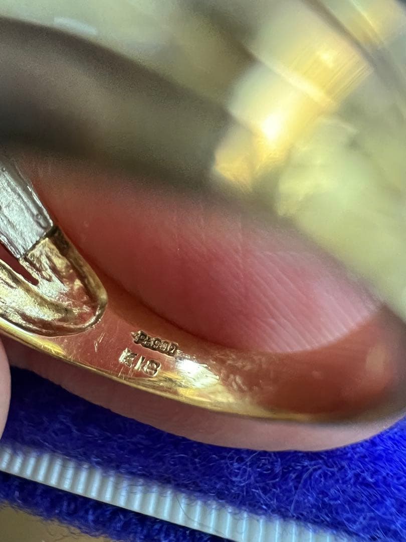 K18 18金 750 pt900 コンビ　リング　指輪　4.7g 11-12号