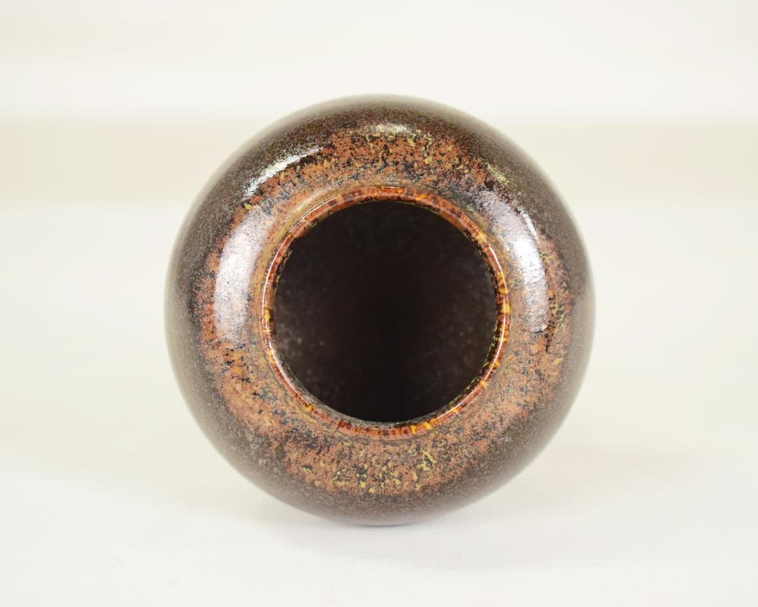 初出 玄々斎 瀬戸 蓋付茶入 茶道具 仕覆付 三重共箱入