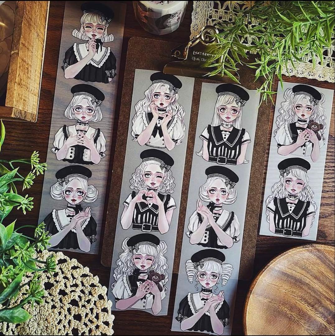 海外マステ 台湾マステ PETテープ ガール 切り売り 2ループ - メルカリ