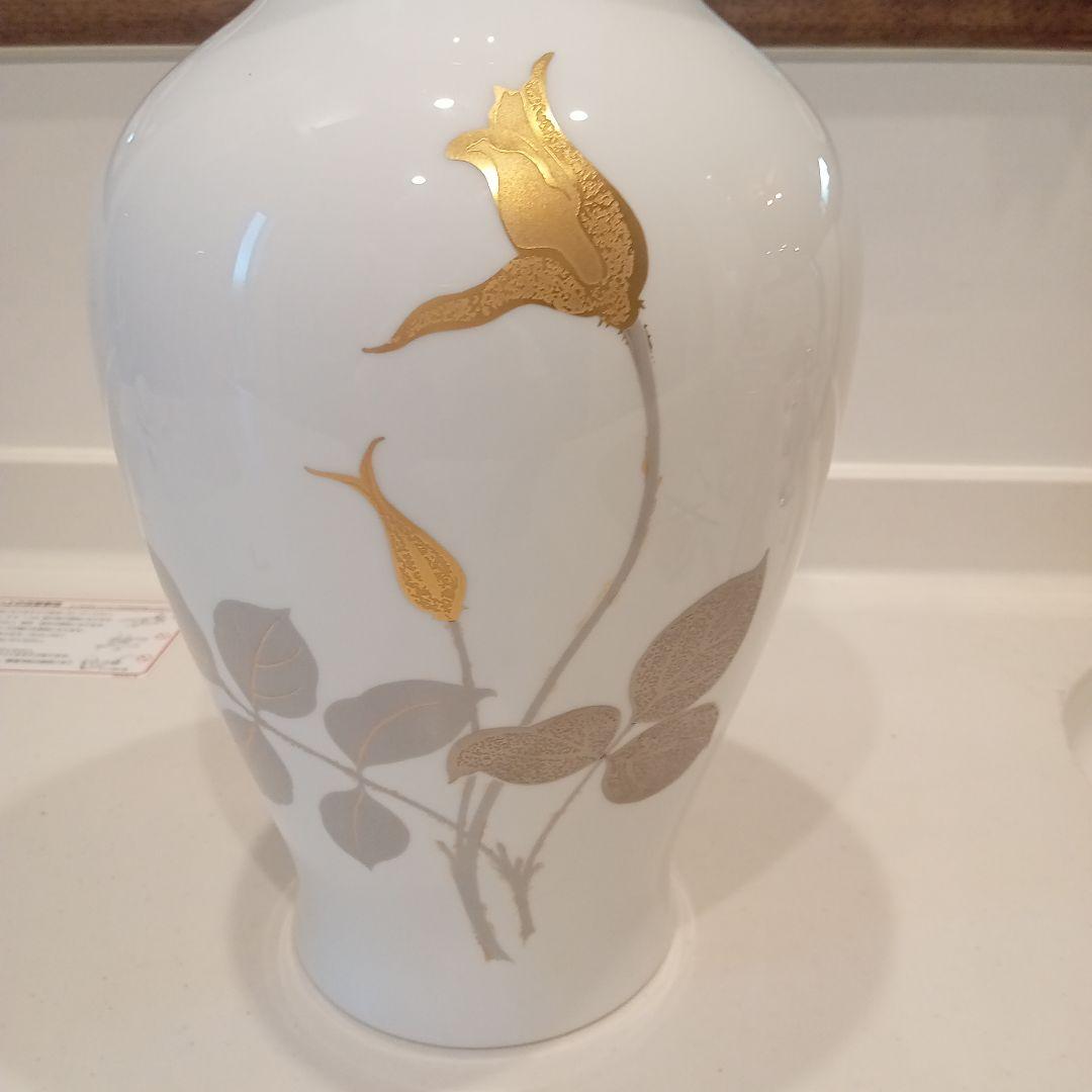 大倉陶園 OKURA 金蝕バラ花瓶 高さ28cm