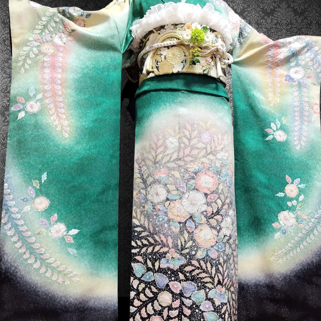 振袖フルセット(8点)・辻ヶ花・辻が花・翠山工房・落款有り・胴裏正絹・