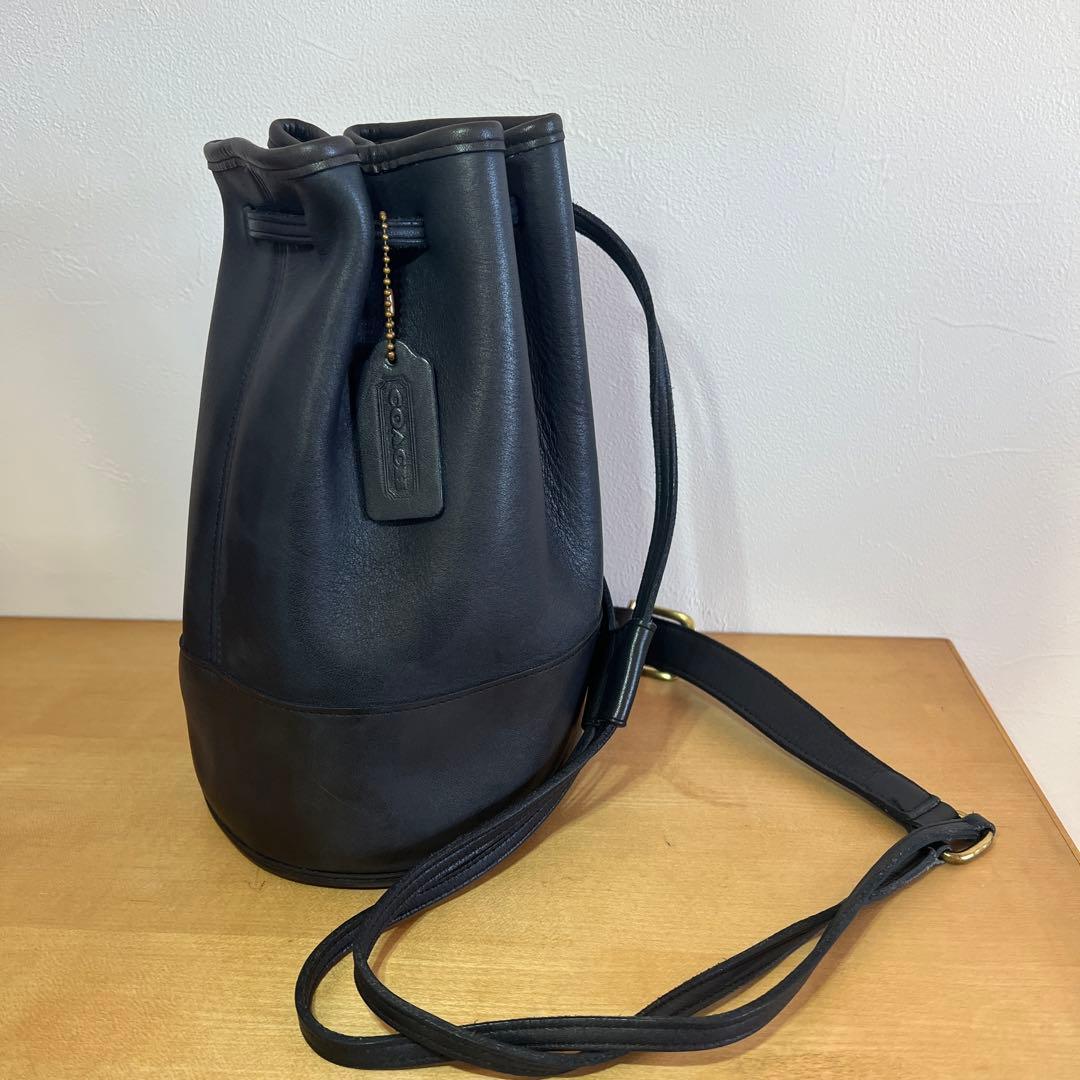 OLD COACH オールドコーチ レザー　9984 巾着　ブラック　USA製