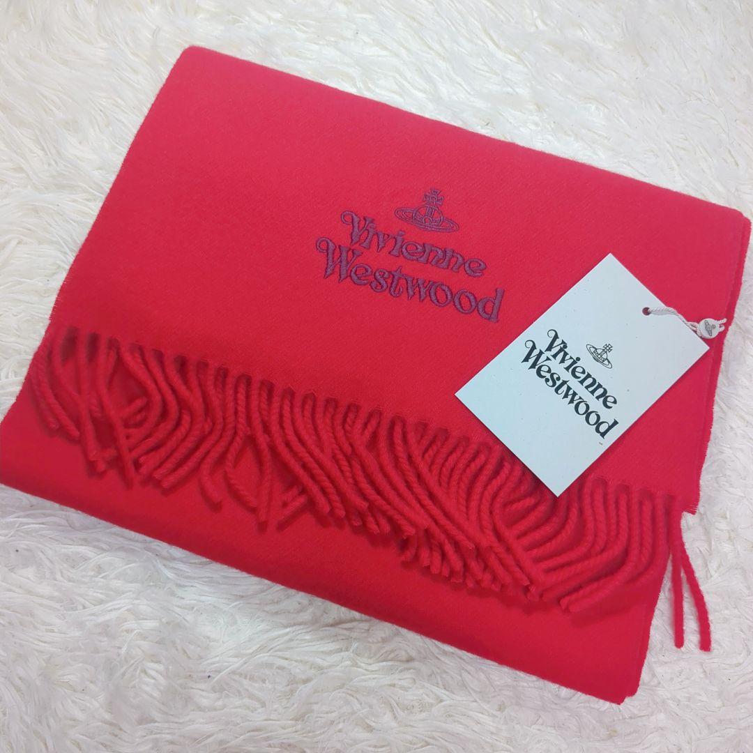 新品 Vivienne Westwood ウールマフラー イタリア製 赤 Vivienne Westwood（ヴィヴィアンウエストウッド） ウールマフラー