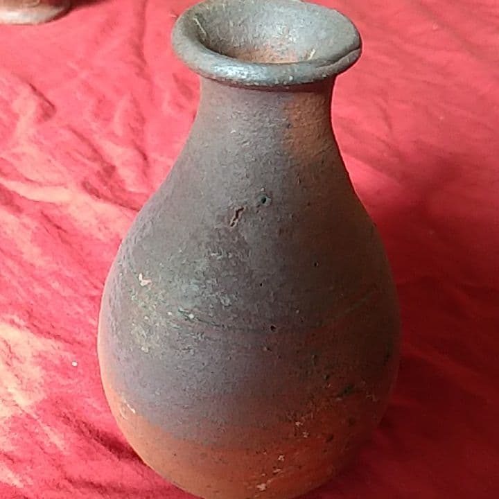 森岡成好　南蛮焼締　徳利　一輪挿し