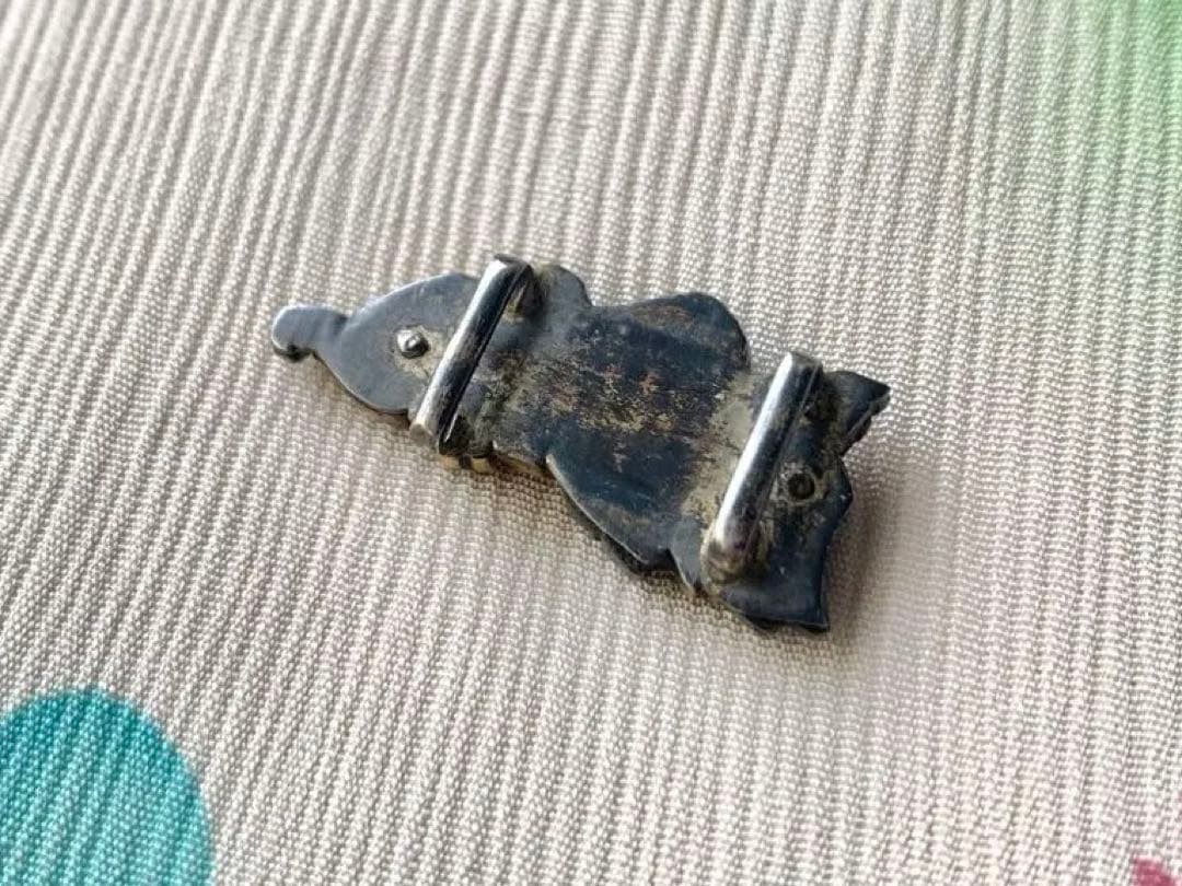 金工　帯留め　アンティーク　布袋尊　彫金　七福神　目貫　前金具